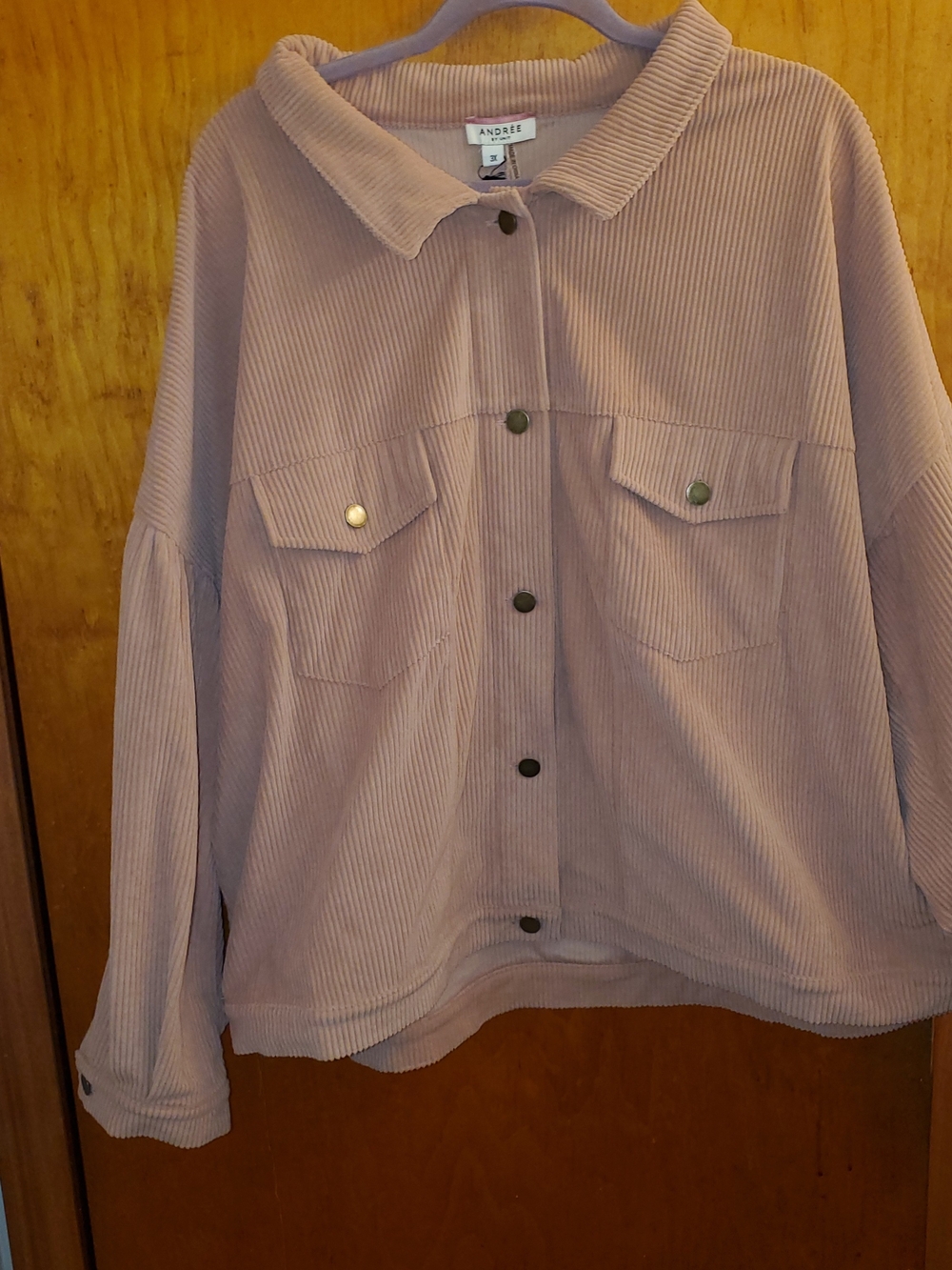 Andree Dusty Rose/Mauve Corduroy Shacket Jacket - Women's